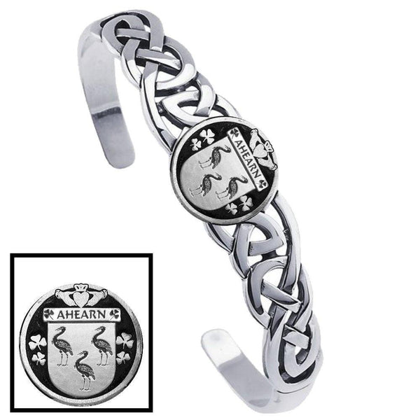 Irish Coat of Arms Disk Cuff Bracelet - Sterling Silver