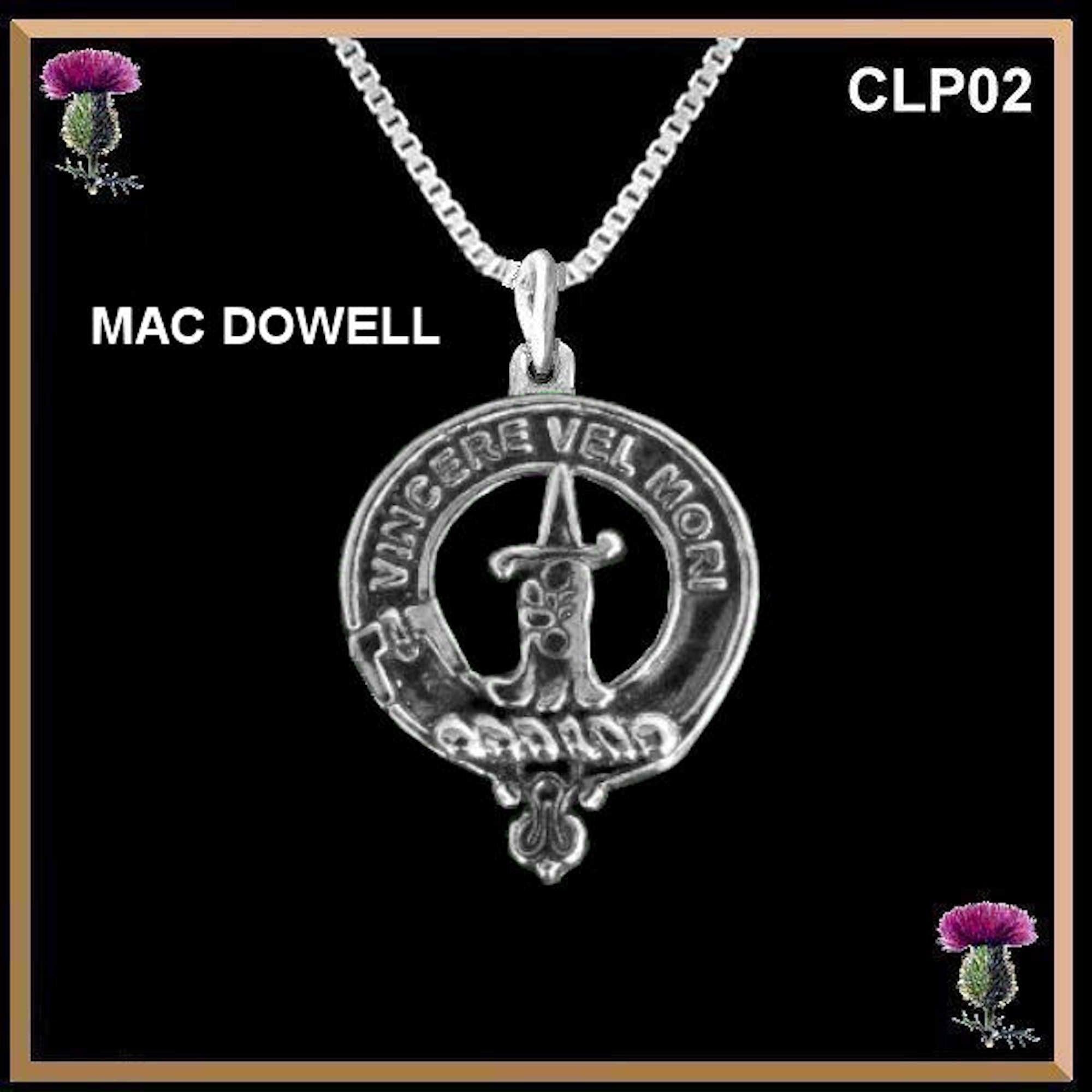 MacDowall Clan Crest Scottish Pendant CLP02