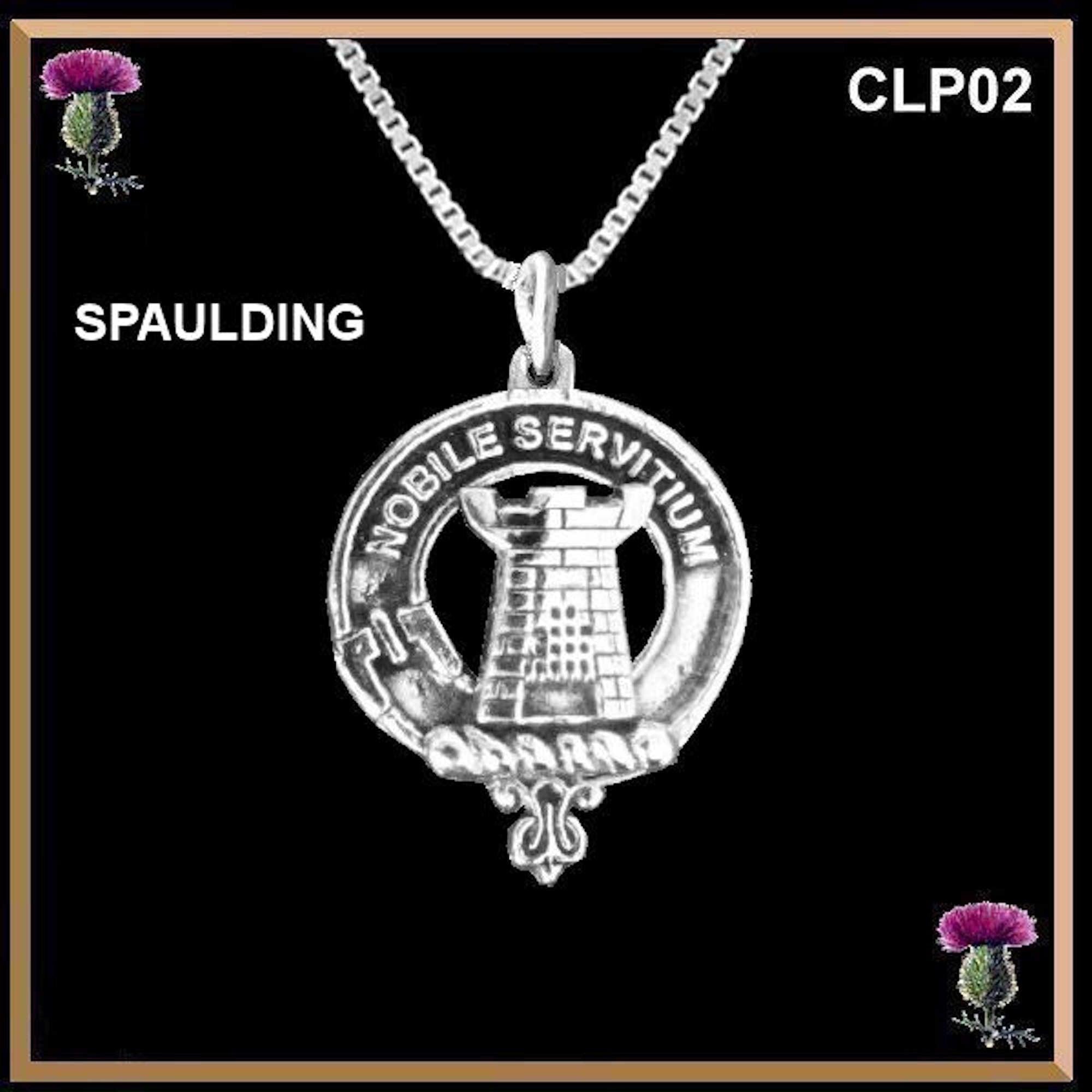 Spaulding Clan Crest Scottish Pendant CLP02