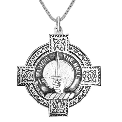 Bell Clan Crest Celtic Cross Pendant Scottish ~ CLP04