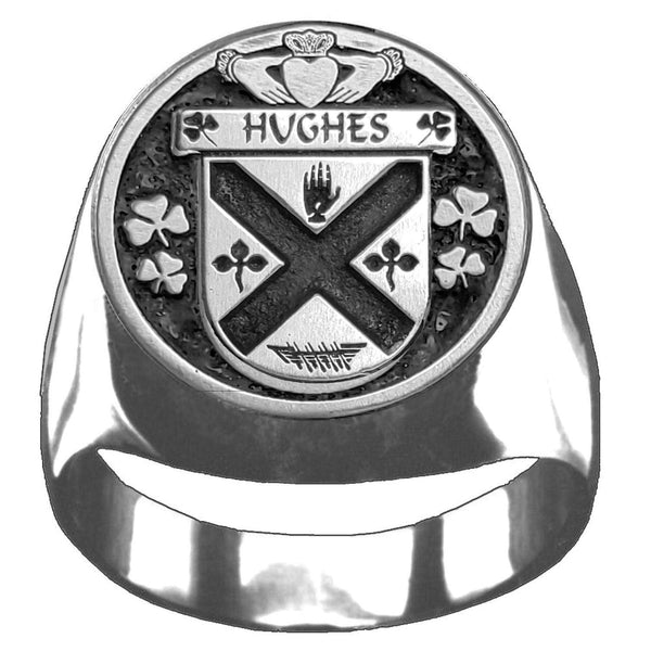 Hughes Irish Coat of Arms Gents Ring IC100