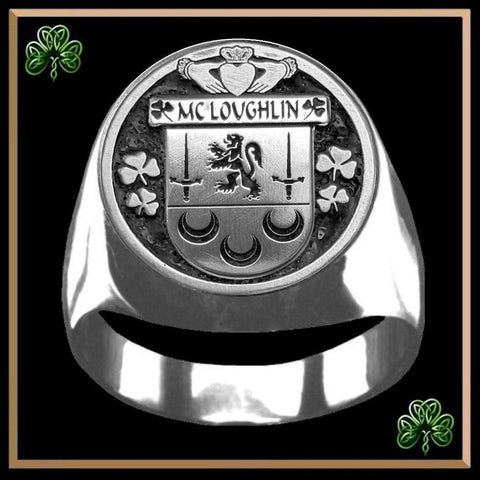 McLoughlin Irish Coat of Arms Gents Ring IC100