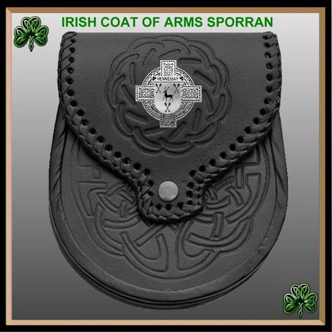 Hennessay Irish Coat of Arms Sporran, Genuine Leather