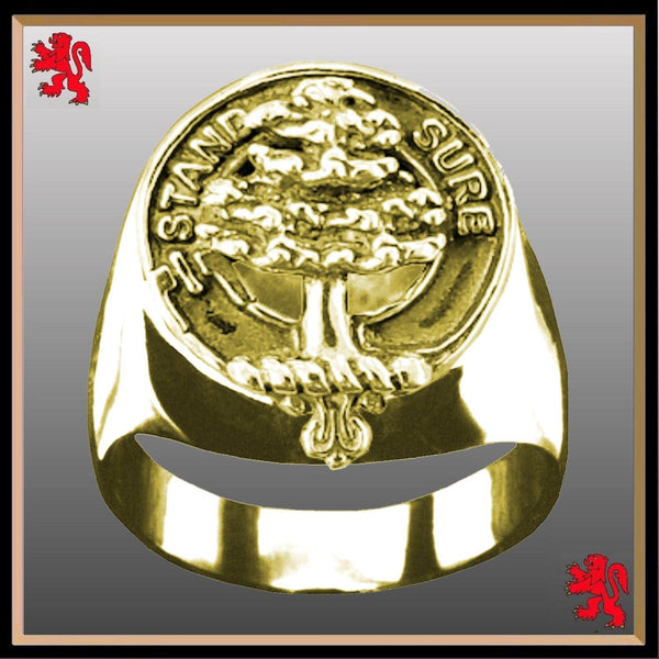 Colquhoun Scottish Clan Crest Ring GC100  ~  Sterling Silver and Karat Gold