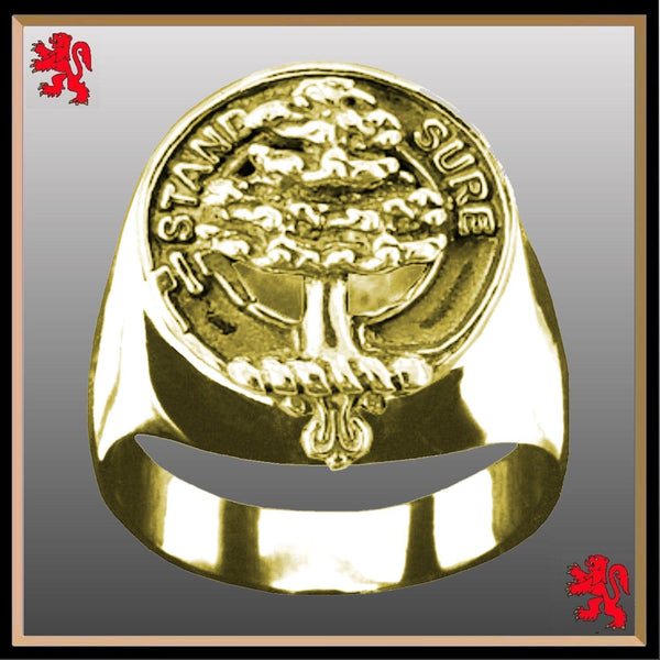 Cranston Scottish Clan Crest Ring GC100  ~  Sterling Silver and Karat Gold