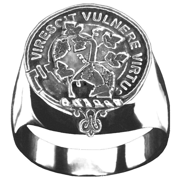 Burnett Scottish Clan Crest Ring GC100  ~  Sterling Silver and Karat Gold