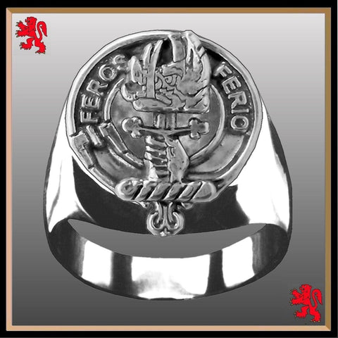 Chisholm Scottish Clan Crest Ring GC100  ~  Sterling Silver and Karat Gold