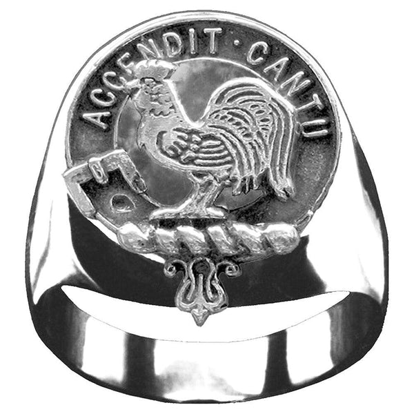 Cockburn Scottish Clan Crest Ring GC100  ~  Sterling Silver and Karat Gold