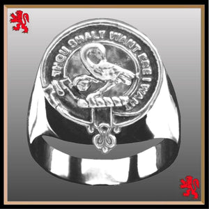 Cranston Scottish Clan Crest Ring GC100  ~  Sterling Silver and Karat Gold
