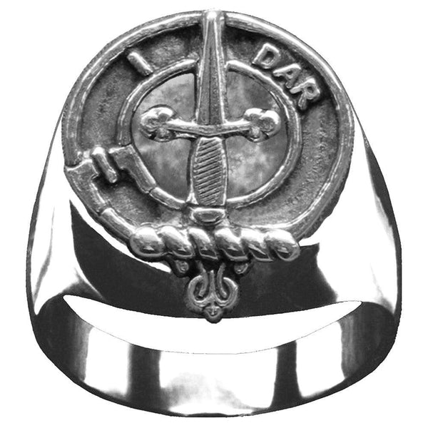 Dalzell Scottish Clan Crest Ring GC100  ~  Sterling Silver and Karat Gold