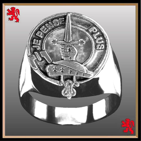 Erskine Scottish Clan Crest Ring GC100  ~  Sterling Silver and Karat Gold