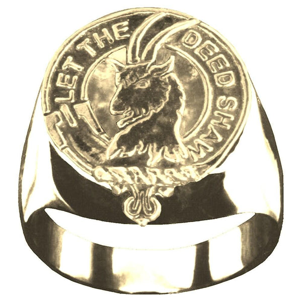Fleming Scottish Clan Crest Ring GC100  ~  Sterling Silver and Karat Gold