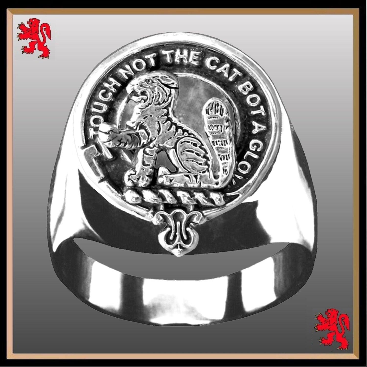 Gow Scottish Clan Crest Ring GC100  ~  Sterling Silver and Karat Gold