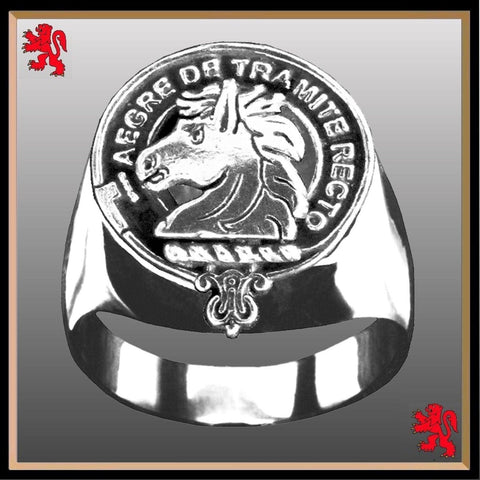 Horsburgh Scottish Clan Crest Ring GC100  ~  Sterling Silver and Karat Gold