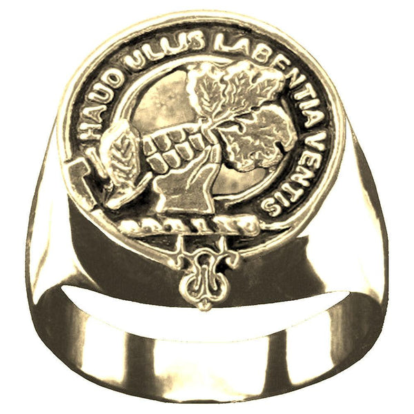 Irvine Bonshaw Scottish Clan Crest Ring GC100  ~  Sterling Silver and Karat Gold