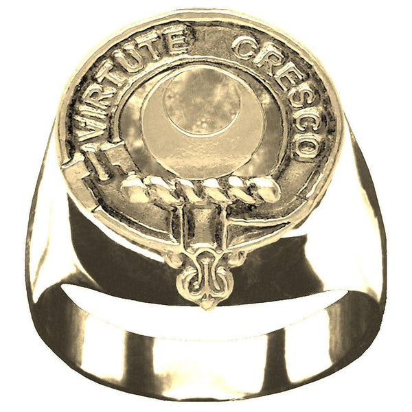 Leask Scottish Clan Crest Ring GC100  ~  Sterling Silver and Karat Gold