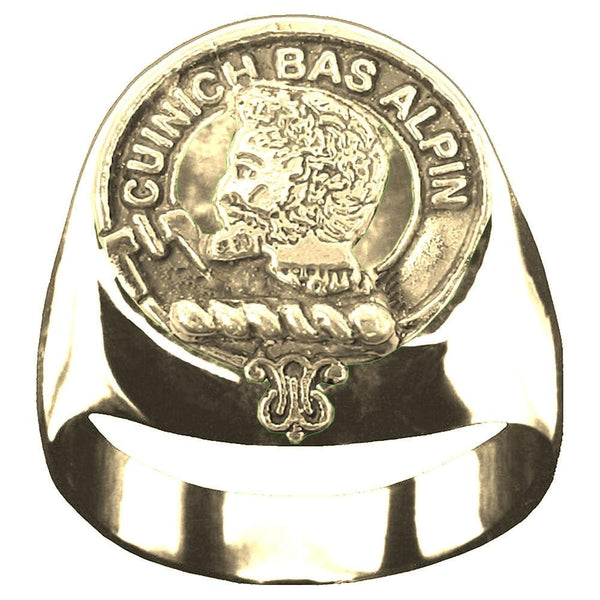 MacAlpine Scottish Clan Crest Ring GC100  ~  Sterling Silver and Karat Gold