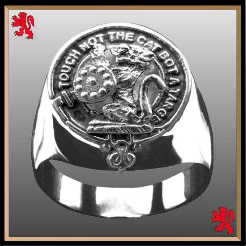 MacBain Scottish Clan Crest Ring GC100  ~  Sterling Silver and Karat Gold