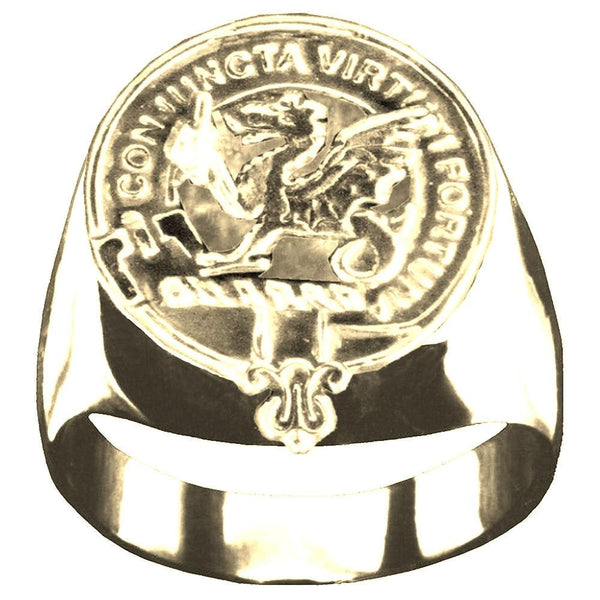 MacBeth Scottish Clan Crest Ring GC100  ~  Sterling Silver and Karat Gold