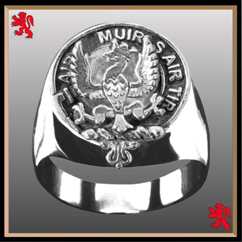 MacDonald Keppoch Scottish Clan Crest Ring GC100  ~  Sterling Silver and Karat Gold