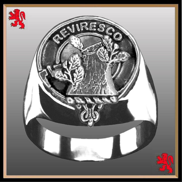 MacEwen Scottish Clan Crest Ring GC100  ~  Sterling Silver and Karat Gold