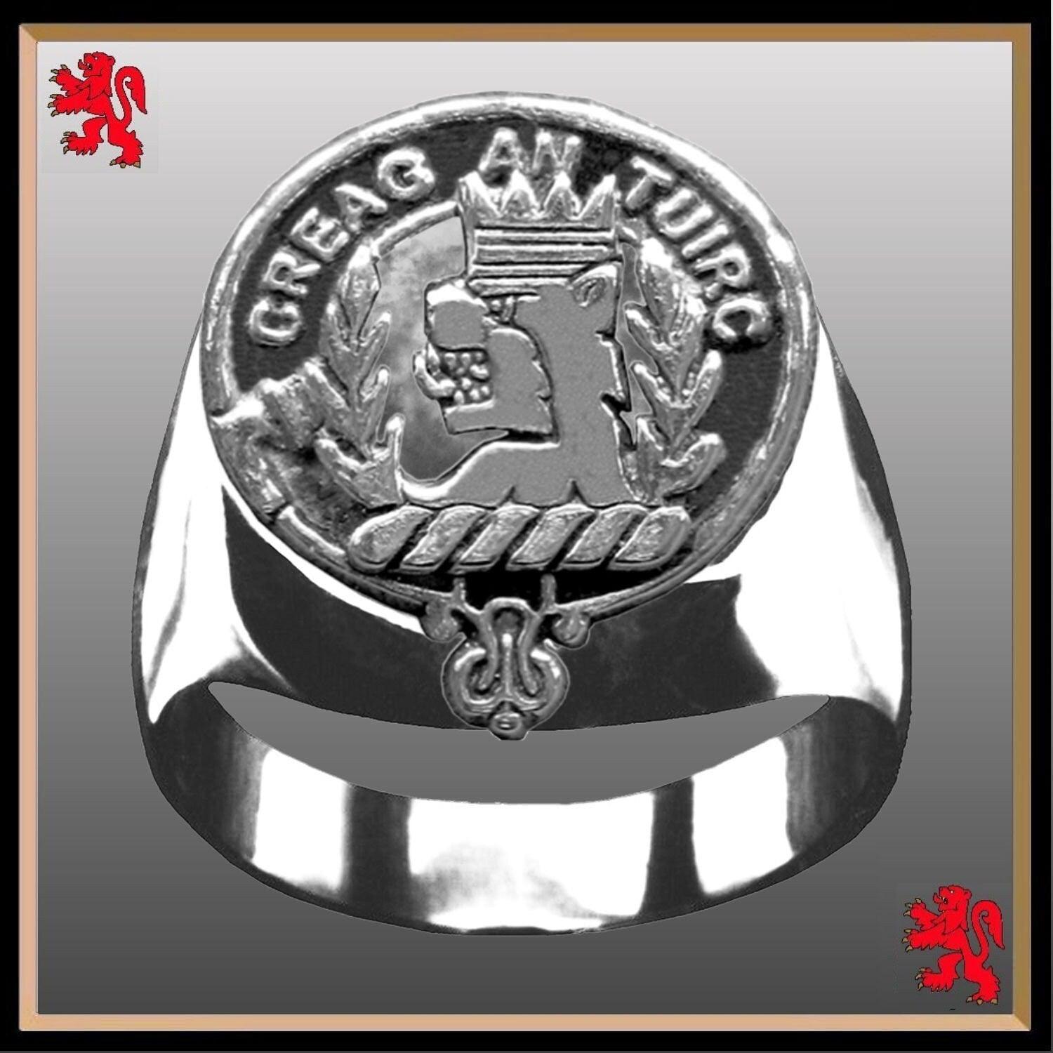 MacLaren Scottish Clan Crest Ring GC100  ~  Sterling Silver and Karat Gold