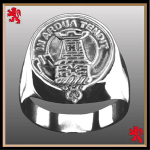 Malcolm Scottish Clan Crest Ring GC100  ~  Sterling Silver and Karat Gold