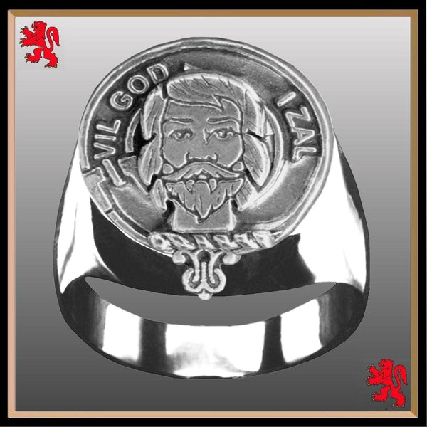Menzeis Scottish Clan Crest Ring GC100  ~  Sterling Silver and Karat Gold