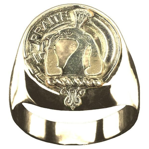 Murray Tullibardine Scottish Clan Crest Ring GC100  ~  Sterling Silver and Karat Gold