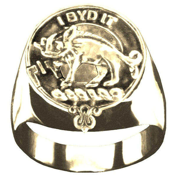 Nisbet Scottish Clan Crest Ring GC100  ~  Sterling Silver and Karat Gold