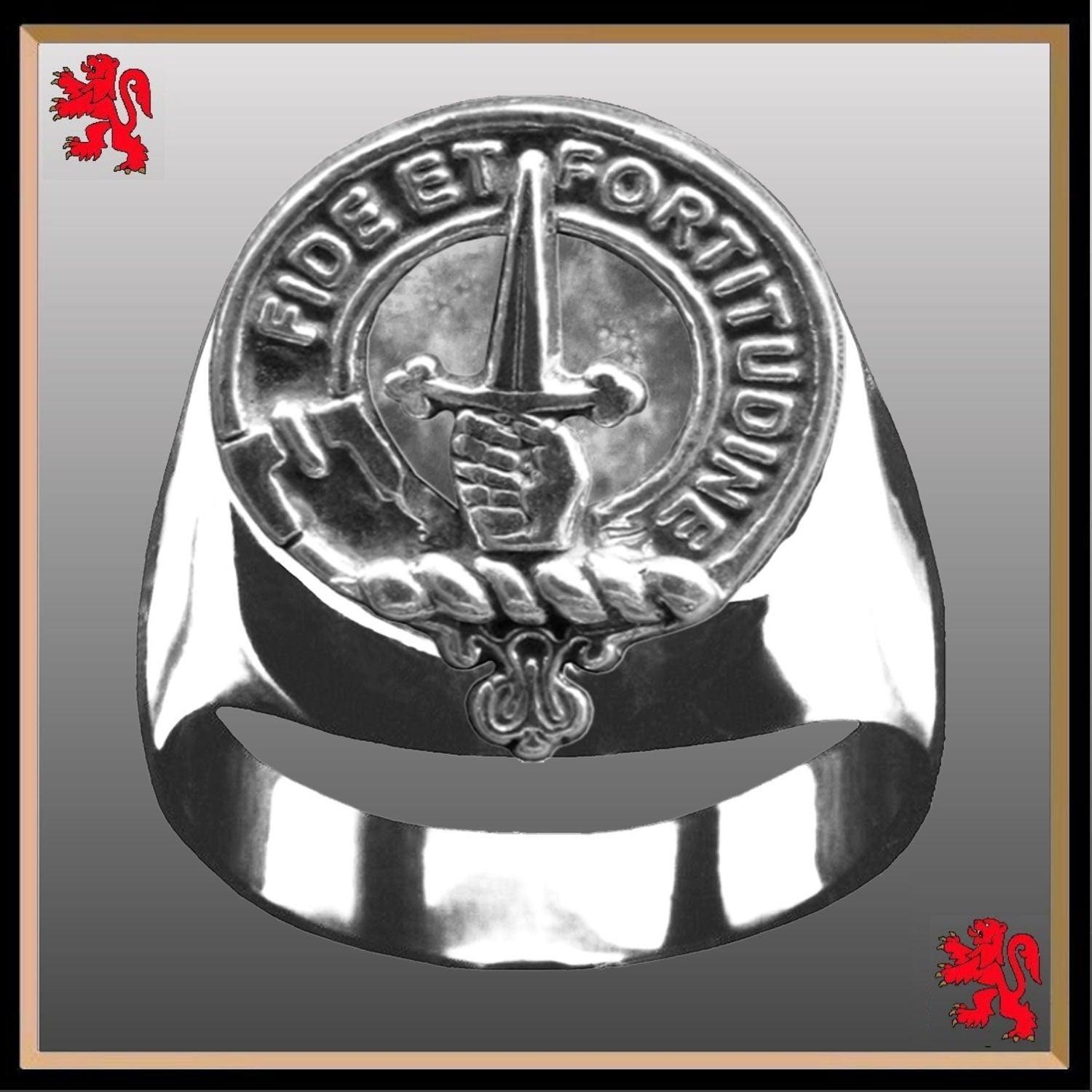 Shaw Scottish Clan Crest Ring GC100  ~  Sterling Silver and Karat Gold