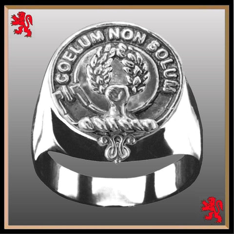 Stevenson Scottish Clan Crest Ring GC100  ~  Sterling Silver and Karat Gold