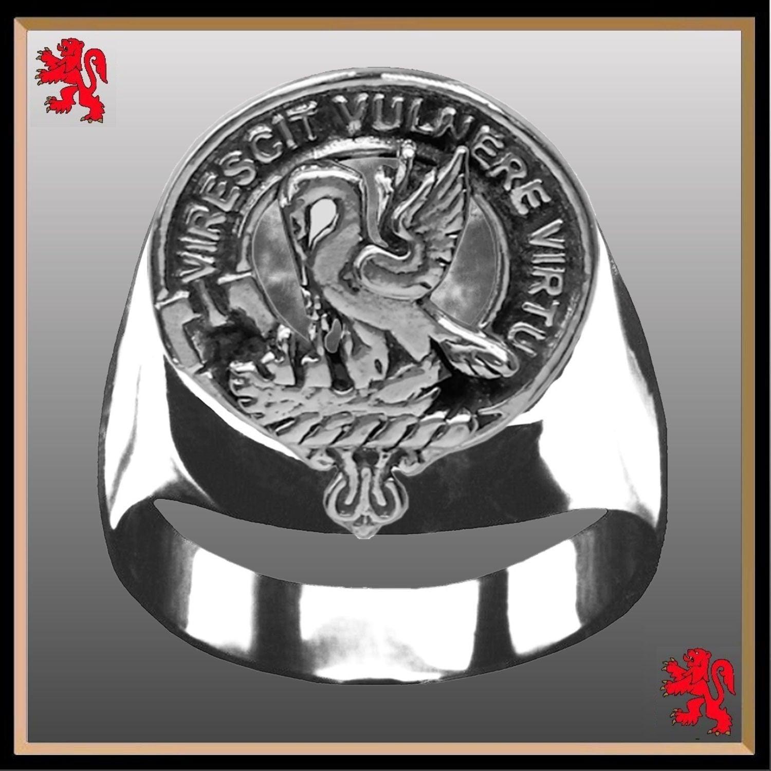Stewart Scottish Clan Crest Ring GC100  ~  Sterling Silver and Karat Gold