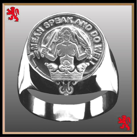 Urquhart Scottish Clan Crest Ring GC100  ~  Sterling Silver and Karat Gold