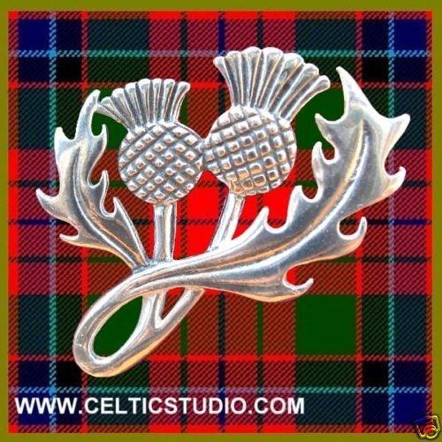 Scottish Large Double Headed Thistle Brooch