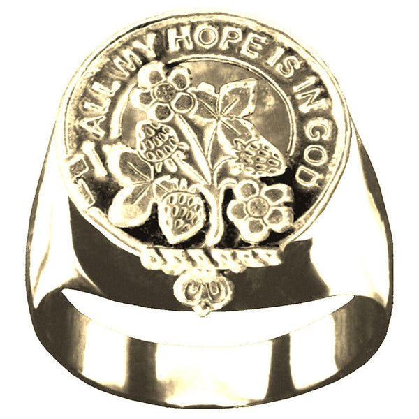 Fraser Saltoun Scottish Clan Crest Ring GC100  ~  Sterling Silver and Karat Gold