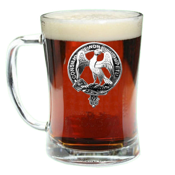 Agnew Clan Crest Badge Glass Beer Mug