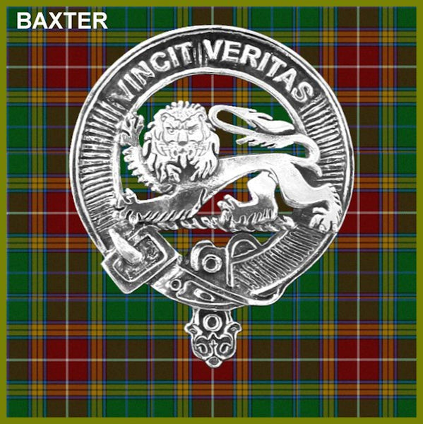 Baxter Clan Crest Badge Glass Beer Mug