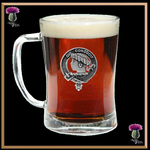 Borthwick Clan Crest Badge Glass Beer Mug