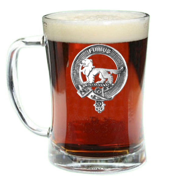 Bruce Clan Crest Badge Glass Beer Mug