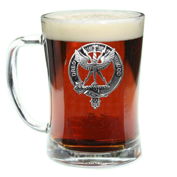 Carnegie Clan Crest Badge Glass Beer Mug