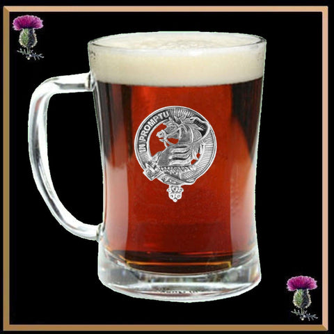 Dunbar Clan Crest Badge Glass Beer Mug