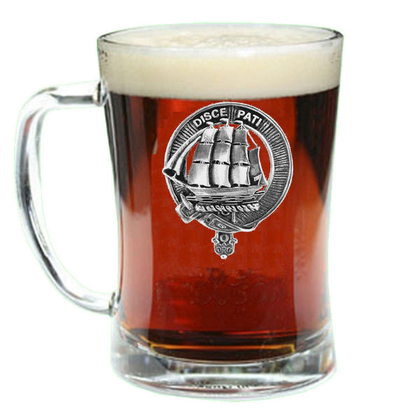 Duncan Clan Crest Badge Glass Beer Mug