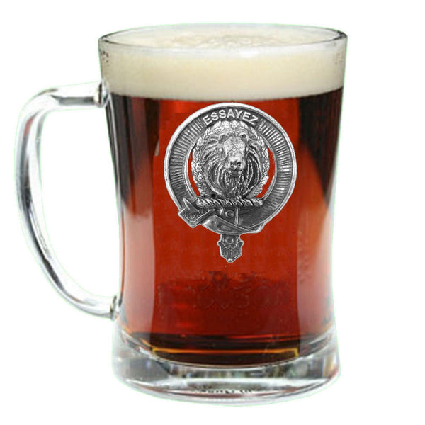 Dundas Clan Crest Badge Glass Beer Mug