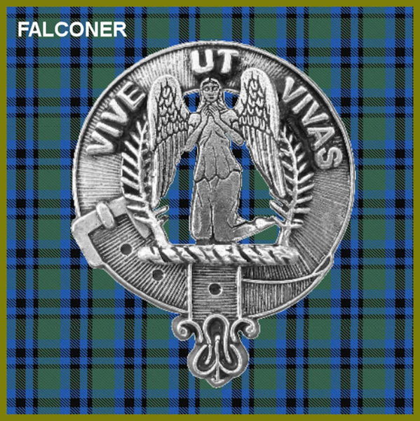 Falconer Clan Crest Badge Glass Beer Mug