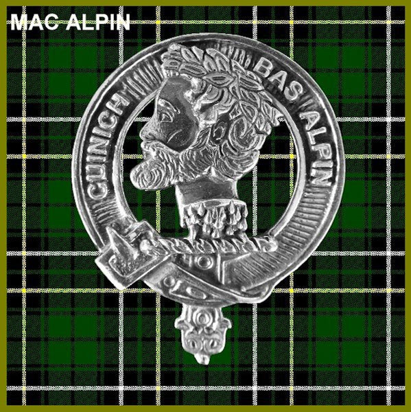 MacAlpin Clan Crest Badge Glass Beer Mug