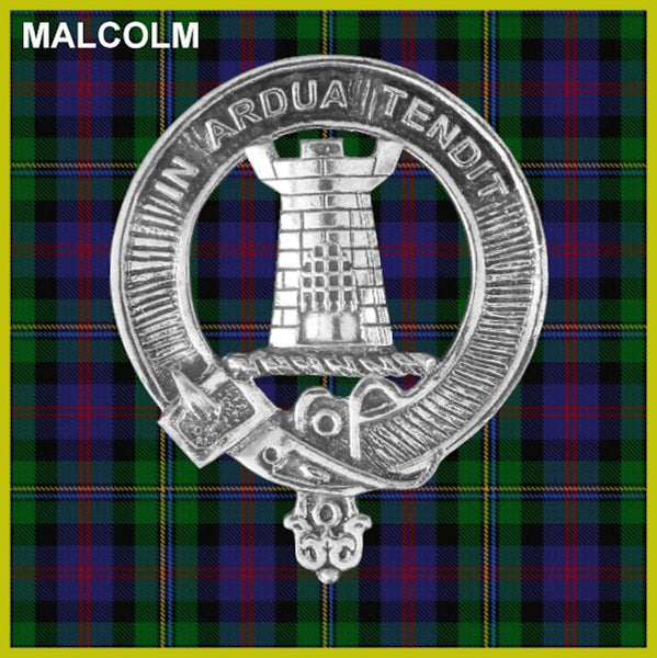 Malcolm Clan Crest Badge Glass Beer Mug