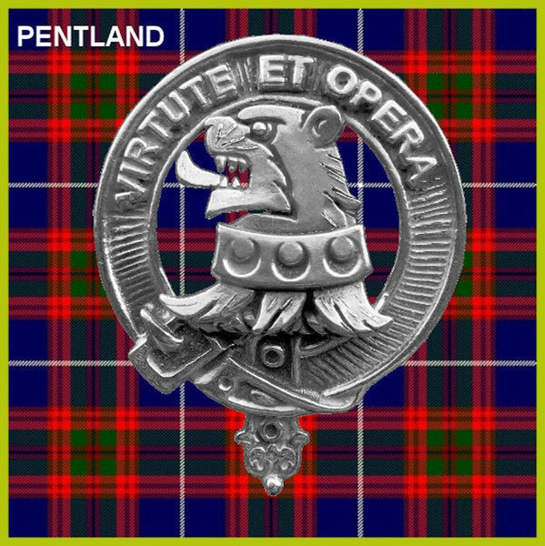 Pentland Clan Crest Badge Glass Beer Mug
