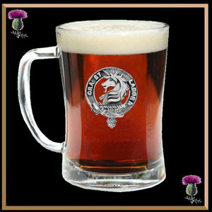 Ramsay Clan Crest Badge Glass Beer Mug