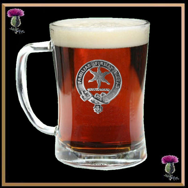 Wardlaw Clan Crest Badge Glass Beer Mug